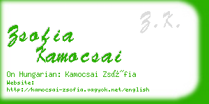 zsofia kamocsai business card